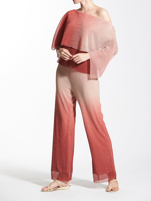 Ombre Pleated Straight Leg Pants