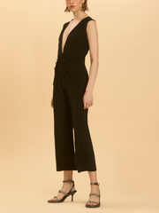 Sleeveless Plunge Neck Jumpsuit