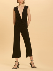 Sleeveless Plunge Neck Jumpsuit