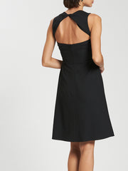 Sleeveless Short Dress With Twisted Back Details