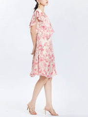 Floral Print Flounce Short Dress