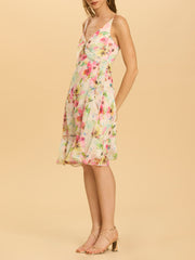 Floral Print Camisole Knee Length Dress