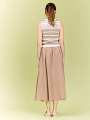 Pleated Long Skirt in Light Weight Knit