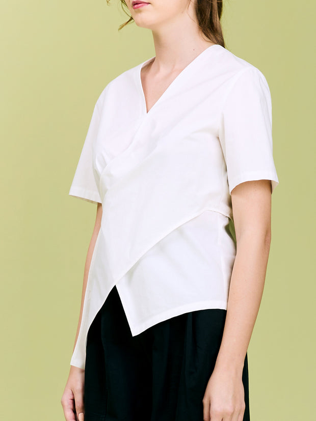 Short Sleeves Asymmetric Blouse