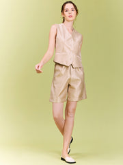 Mid-Thigh Length Shorts in Pearlized Twill