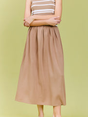 Pleated Long Skirt in Light Weight Knit