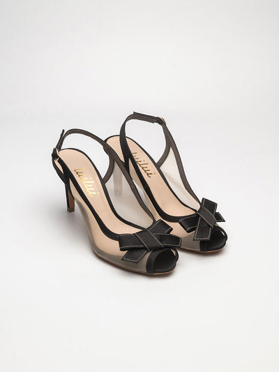 AUDREY bow slingback peeptoe heels