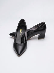 VIVIANA Almond toe pumps on wide heel