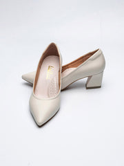 VIVIANA Almond toe pumps on wide heel