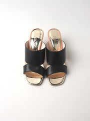 PALOMA slides on lacquered heels