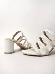 CYNDY slide sandals on cylinder heels