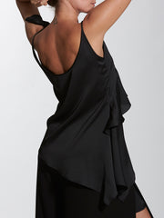 Camisole Plunge Neck Top with Flounce Detail