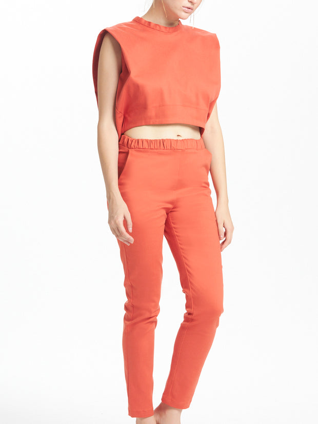 Boxy Shoulder Cropped Top