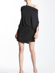 Ruched Wrap Front Skirt