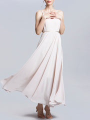 Camisole Plunge Neck Dancing Dress with Gold Sash