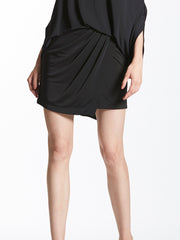 Ruched Wrap Front Skirt