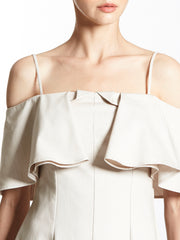 Cold Shoulder Paneled Calf Length Dress